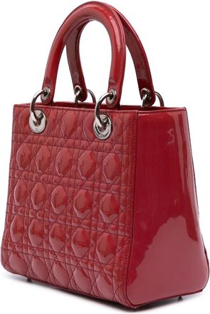Dior Hobo Bags - 2010 Medium Patent Cannage Lady Dior - Gr. unisize - in Rot - für Damen