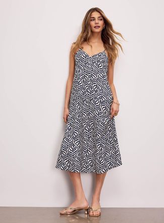 Vero Moda Womens Crinkled texture flared midi dress