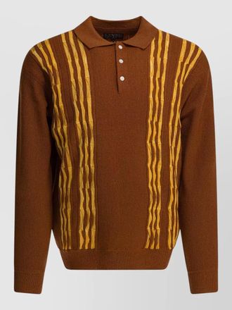Beams Plus wool polo knit long sleeve shirt