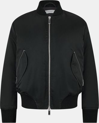 Off-white Mens Off White Off Emb Bomber in Black - Size Large