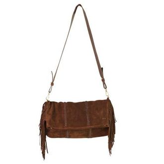 Carlos Falchi Fringe Suede Leather Crossbody Messenger Bag in Coffee Brown at Nordstrom