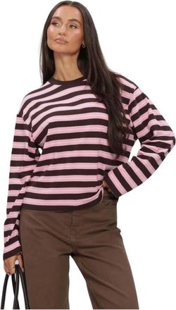 Catwalk Junkie Gestreept Longsleeve - Dames - Tops - Roze - Maat: L