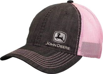 John Deere Ladies Pink Chambray Mesh Hat/Cap - LP73335