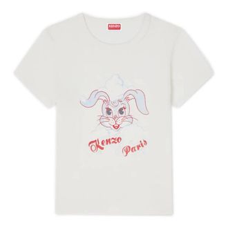 Kenzo T-Shirts, female, White, Size: M Crewneck Printed T-Shirt