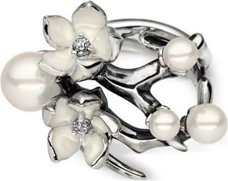 Shaun Leane Sterling Silver Pearl Flower Ring