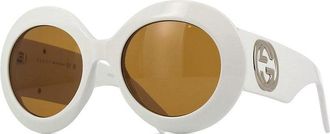 Gucci GG1647S003 Oval Full Rim Sunglasses - White