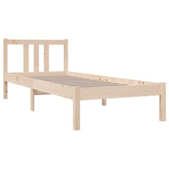 Berkfield Home Beautiful Bed Frame Solid Wood 75x190 cm Small Single in Light Tan
