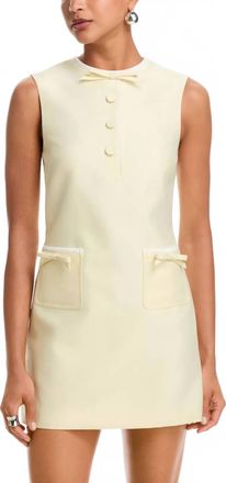 Self Portrait Taffeta Bow Mini Dress In Yellow