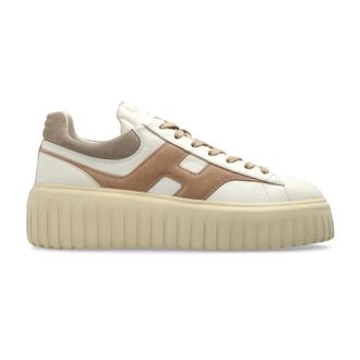 Hogan H-Stripes Platform Sneakers - Dames - Sneakers - Beige - 40 EU - Leer - Schoenen