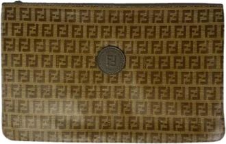 Fendi Pre-owned Clutches, female, Brown, Size: ONE SIZE Pre-owned Leather Clutch