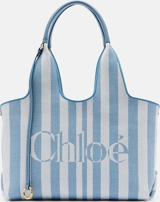 Chlo&eacute; Chlo&eacute; Chlo&eacute; Stripy logo canvas tote bag