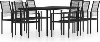 vidaXL Juego De Comedor De Jard&iacute;n 9 Piezas Negro Vidaxl