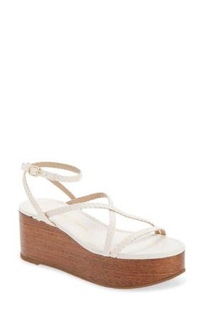 Stuart Weitzman Wovette Wedge Sandal in Seashell/Walnut at Nordstrom Rack, Size 9.5