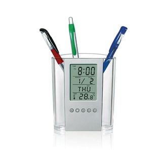 OEM Organizador De Escritorio Digital Lcd Con Portal&aacute;pices De Malla, Term&oacute;metro Y Caj&oacute;n Autom&aacute;tico, Que Mejora La Utilizaci&oacute;n Del Espacio De Trabajo