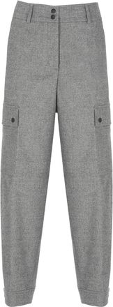 PESERICO Grey Utility Straight-Leg Pants