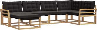 vidaXL Conjunto De Sof&aacute;s De Exterior 6 Uds. Blanco Y Negro Vidaxl