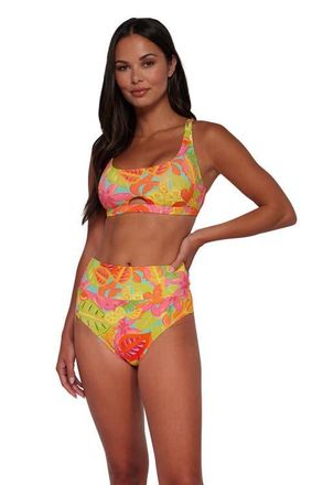 Sunsets Brandi Bralette Bikini Swimsuit Top in Citrus Grove Sandbar Rib at Nordstrom, Size 3X-Large