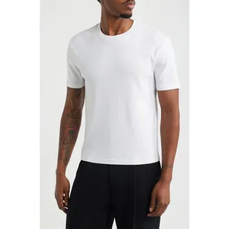 Open Edit Shrunken Stretch Cotton T-Shirt in White at Nordstrom, Size Xx-Large