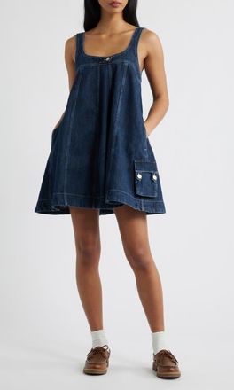 Damson Madder Immy Denim Minidress in Blue at Nordstrom, Size 10 Us