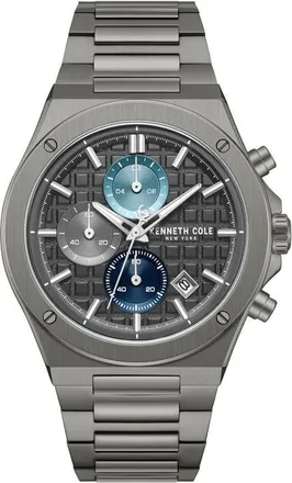 Kenneth Cole Multi-Function Chronograph Bracelet Watch in Dark Gray/gun at Nordstrom
