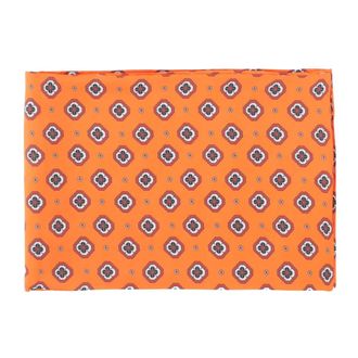 Alberto Biani Floral Pattern Silk Foulard - female - Alberto Biani - Silk Scarves - Orange - ONE SIZE - Accessories