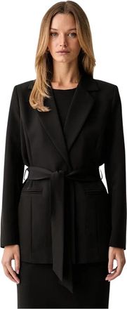 Fracomina Rechteckiger Blazer - Dames - Blazers - Zwart - M - Jassen