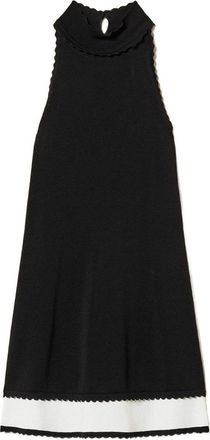 Twinset Short Black Dress With Halter Neckline
