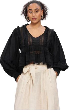 Mes Demoiselles... Dames, Blouses & Shirts, Zwart, Maat: L Katoen