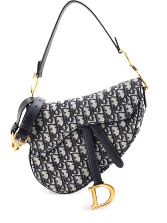 Dior Saddle Handbag with Strap Oblique Canvas Medium shoulder bag - Blauw