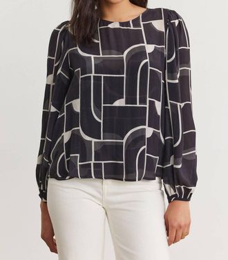 Velvet Bauhaus Print Desta Blouse In Multi