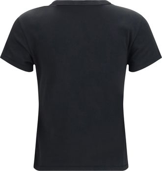 Kenzo Womens Tulip Embroidered Cotton T-Shirt Black T-Shirts And Polos