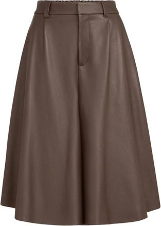 Brunello Cucinelli Rokken, Dames, Bruin, S, Leer, Leren Broek