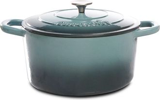 Crock-pot Artisan 7 Quart Round Cast Iron Dutch Oven in Slate Grey