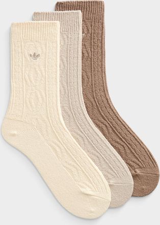 adidas Mens Ultra-soft twisted cable socks 3-pack