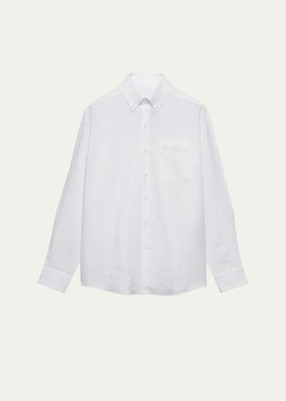 Prada Mens Linen Button-Front Shirt