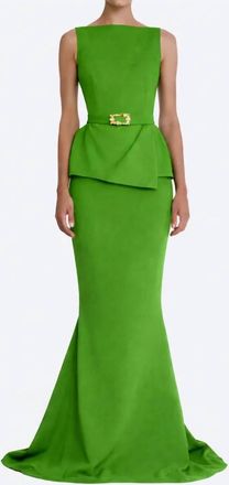SAFiYAA Womens Flamiana Gown In Green