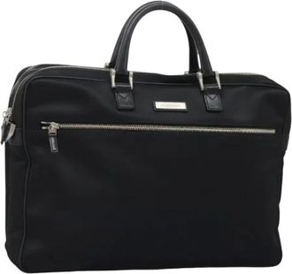 Burberry Pre-owned Handbags, female, Black, Size: ONE SIZE Pre-owned Vintage Nylon Business Bag
