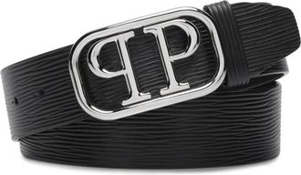 Philipp Plein Accessoires, Heren, Zwart, 105 CM, Leer, Saffiano Leather Belt