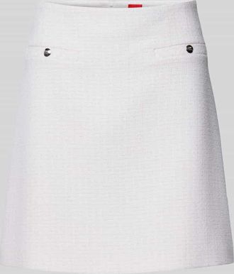 HUGO BOSS Minirock mit Strukturmuster Modell Rabrina in Offwhite, Gr&ouml;&szlig;e 40