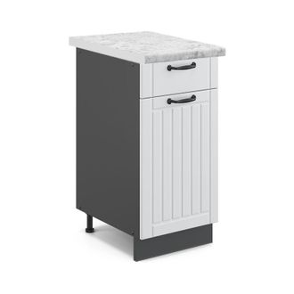 Vicco Mueble Bajo De Cocina Fame-line, Blanco Casa De Campo, 40 Cm, Et M&aacute;rmol