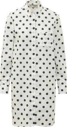 Fiorucci Polka Dot Midi Overhemdjurk - Dames - Shirt Kleedjes - Wit - S - Katoen - Kleedjes