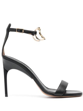 Off-white Pop Paperclip 105mm leather sandals - women - Calf Leather/Calf Leather/Calf Leather - 36 - Black
