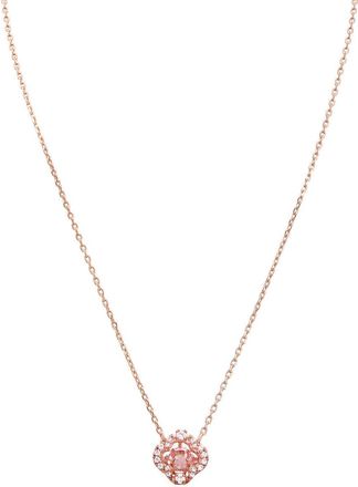 Swarovski Rose Gold Plated Sparkling Dance Clover Necklace