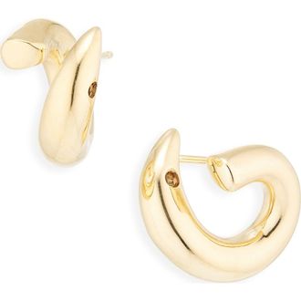 Bottega Veneta Mini Sardine Hoop Earrings in 8120 Yellow Gold at Nordstrom