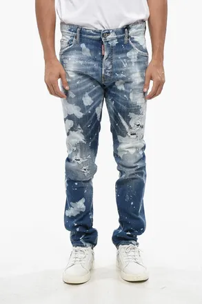 Dsquared2 Stretch Denim Jeans COOL GUY with Paint-Effect Details 16cm Dsquared2
