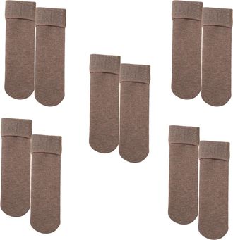 Generic Super Plush & Thermal Socks | Your Cuddly Companions for Winter - Womens Extra Warm Fleece-Lined Winterwear, Cosy Thick Ladies Essential (Brown)