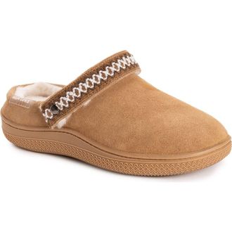 Muk Luks Quianna Luna Genuine Suede Clog Slipper in Taupe at Nordstrom, Size Small