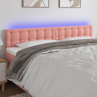vidaXL Cabecero Con Led De Terciopelo Rosa 180x5x78/88 Cm Vidaxl