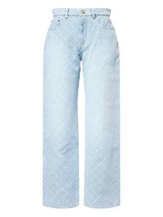 Casablanca patterned jeans - women - Cotton - 24 - Blue