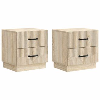 vidaXL Armario De Noche 2 Pcs Roble Sonoma 43 X 34,5 X 44,5 Cm Vidaxl